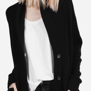 Everlane chunky wool cardigan black
